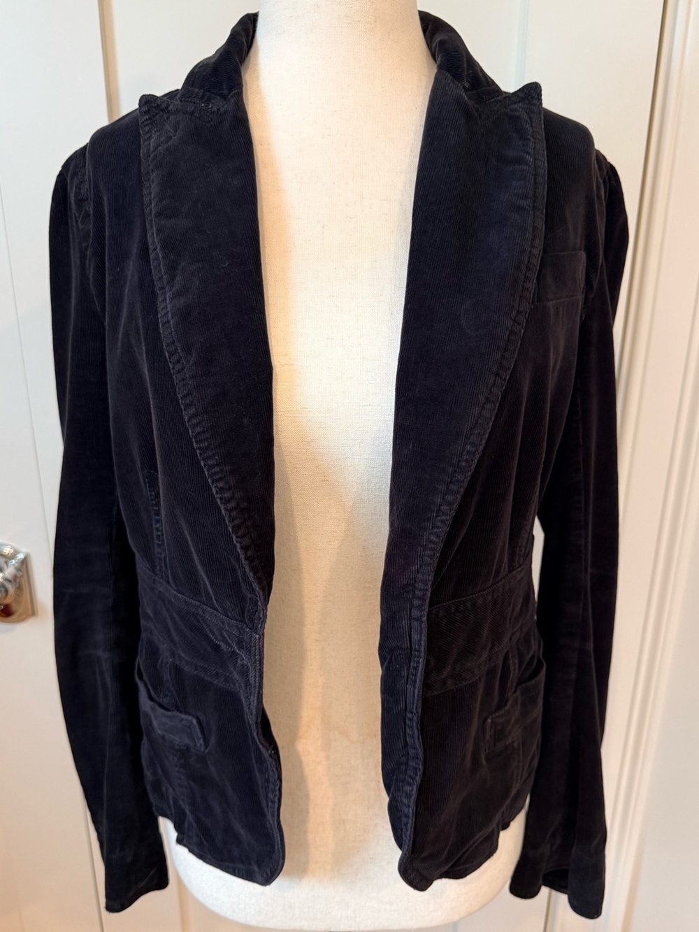 Marc Jacobs Black Corduroy Open-Front Blazer